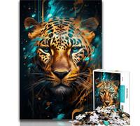 Puzzle per adolescenti 1000 puzzle leopardo africano, giochi educativi, decorazione per la casa, regalo di compleanno, regali, arte murale (75x50cm)