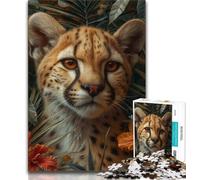 Puzzle per adolescenti 1000 puzzle leopardo della giungla, giocattoli educativi per l'apprendimento, giochi per famiglie, adatti per la decorazione del desktop, 38x26cm