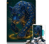 Puzzle per adolescenti 1000 puzzle leopardo della giungla, giocattoli educativi per l'apprendimento, giochi per famiglie, adatti per la decorazione del desktop, 38x26cm