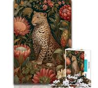 Puzzle per adolescenti 1000 puzzle leopardo dorato, giocattoli educativi per l'apprendimento, giochi per famiglie adatti per la decorazione del desktop 38x26cm