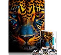 Puzzle per adolescenti 1000 puzzle leopardo dorato, giocattoli, giochi educativi, antistress, regali unici per compleanni e compleanni (75x50cm)