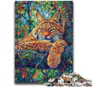Puzzle per adolescenti 1000 puzzle Lince su un albero, gioco intellettuale per la decorazione della casa, per età dai 14 anni in su, 50x75cm