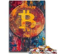 Puzzle per adolescenti 1000 puzzle Logo Bitcoin per età 14 anni e oltre Giochi per famiglie Gioco di Natale Regali per donne 50x75cm