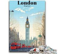 Puzzle per adolescenti 1000 puzzle Londra Inghilterra Viaggi Allena il tuo cervello e le tue mani Interazione genitore-figlio per età 14+ (dimensioni 38x26cm)