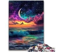 Puzzle per adolescenti 1000 puzzle Luna sul mare per gioco educativo sfida giocattolo offerta come regalo per tutta la famiglia 50x75cm
