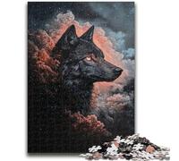 Puzzle per adolescenti 1000 puzzle Lupo cosmico Allena il tuo cervello e le tue mani Interazione genitore-figlio per età 14+ 50x75cm