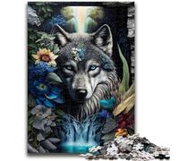Puzzle per adolescenti 1000 puzzle Lupo nella giungla mandala difficili da completare ma divertenti e spiritosi, regalo di compleanno, regali, arte murale 50x75cm
