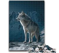 Puzzle per adolescenti 1000 puzzle Lupo nella neve Allena il tuo cervello e le tue mani Interazione genitore-figlio per età 14+ 38x26cm