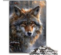 Puzzle per adolescenti 1000 puzzle Lupo nella neve, giocattoli, giochi educativi, antistress, rafforzano l'amore tra coppie (dimensioni 26x38cm)