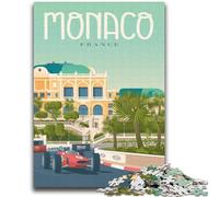 Puzzle per adolescenti 1000 puzzle Monaco Francia Paesaggio urbano Allena il tuo cervello e le tue mani Interazione genitore-figlio per età 14+ (dimensioni 38x52cm)