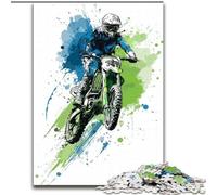 Puzzle per adolescenti 1000 puzzle Motocicletta acquerello, attività per famiglie, decorazioni per la casa uniche e regali per età 14+ dimensioni 26x38cm