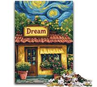 Puzzle per adolescenti 1000 puzzle Negozio di fiori sotto il cielo notturno Allena il tuo cervello e le tue mani Interazione genitore-figlio per età 14+ 50x75cm