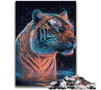 Puzzle per adolescenti 1000 puzzle Neon Tiger Aiutano il cervello ad allenarsi Giocattoli avvincenti per coltivare la pazienza Adatto alle coppie 26x38cm