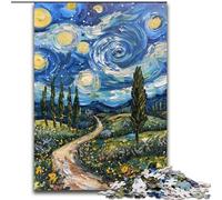 Puzzle per adolescenti 1000 puzzle Notte stellata Van Gogh, aiuta il cervello a esercitare giocattoli avvincenti per coltivare la pazienza decorazione perfetta dimensioni 26x38cm