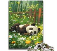 Puzzle per adolescenti 1000 puzzle Panda nell'erba Allena il tuo cervello e le tue mani Interazione genitore-figlio per età 14+ 50x75cm