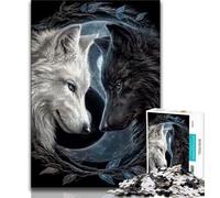 Puzzle per adolescenti 1000 puzzle per adulti con lupi in bianco e nero antistress per trascorrere il tempo libero interazione genitore-figlio 38x26cm