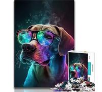 Puzzle per adolescenti 1000 puzzle per adulti con occhiali al neon e cani antistress per trascorrere il tempo libero e interagire con i genitori 75x50cm