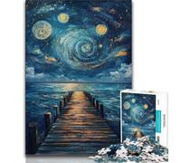 Puzzle per adolescenti 1000 puzzle Ponte sotto il cielo notturno, giochi educativi Decorazione per la casa Regalo di compleanno, regali, arte murale (75x50cm)