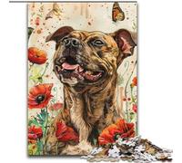Puzzle per adolescenti 1000 puzzle Poppy Bull Terrier, aiuta il cervello ad allenarsi Giocattoli avvincenti per coltivare la pazienza Decorazione perfetta dimensioni 50x75cm