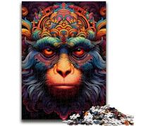 Puzzle per adolescenti 1000 puzzle psichedelici per adulti con scimmie, antistress, per ammazzare il tempo durante le vacanze e per interagire con i genitori (50x75cm)