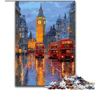 Puzzle per adolescenti 1000 puzzle raffiguranti scene di strada della città di Londra,analisi e logica con pezzi completamente interconnessi e di forma casuale,per bambini dai 14 anni in su 50x75cm