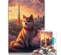 Puzzle per adolescenti 1000 puzzle Shiba Inu, gioco per famiglie antistress, sfida difficile, migliora l'amore tra coppie, 75x50cm