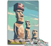Puzzle per adolescenti 1000 puzzle Statue dell'Isola di Pasqua Allena il tuo cervello e le tue mani Interazione genitore-figlio per età 14+ (dimensioni 50x70cm)