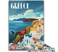 Puzzle per adolescenti 1000 puzzle sulla costa greca, difficili da completare ma divertenti e spiritosi, regalo di compleanno, regali, arte murale (dimensioni 38x52cm)