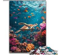 Puzzle per adolescenti 1000 puzzle Tartaruga nell'oceano, giocattoli, giochi educativi, antistress, rafforzano l'amore tra coppie (dimensioni 26x38cm)