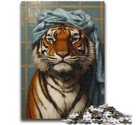 Puzzle per adolescenti 1000 puzzle Tigre nel bagno Giocattoli Giochi educativi Antistress Decorazioni per la casa uniche e regali 26x38cm