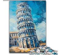 Puzzle per adolescenti 1000 puzzle Torre di Pisa, antistress con pezzi completamente incastrati di forma casuale per ragazzi dai 14 anni in su dimensioni 50x75cm
