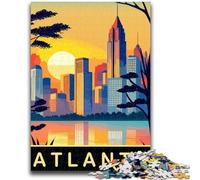 Puzzle per adolescenti 1000 puzzle Tramonto su Atlanta Giocattoli Giochi educativi Antistress Decorazioni per la casa uniche e regali (dimensioni 38x26cm)