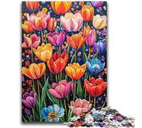 Puzzle per adolescenti 1000 puzzle Tulipani colorati per età 14 anni e oltre Giochi per famiglie Gioco di Natale Regali per donne 26x38cm