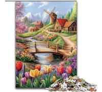Puzzle per adolescenti 1000 puzzle Tulipani di campagna Giochi educativi Decorazione della casa Gioco educativo per compleanno, Natale 50x75cm