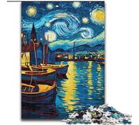 Puzzle per adolescenti 1000 puzzle Van Gogh Night Sky, aiuta il cervello a esercitare giocattoli avvincenti per coltivare la pazienza decorazione perfetta dimensioni 26x38cm