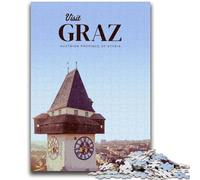 Puzzle per adolescenti 1000 puzzle Visita Graz Aiuta il cervello ad allenarsi Giocattoli avvincenti per coltivare la pazienza Adatto alle coppie (dimensioni 50x75cm)