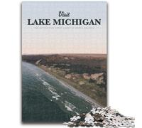 Puzzle per adolescenti 1000 puzzle Visita il lago Michigan Giocattoli Giochi educativi Antistress Decorazioni per la casa uniche e regali (dimensioni 38x26cm)