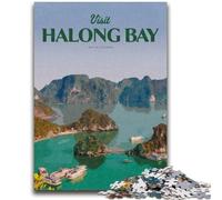 Puzzle per adolescenti 1000 puzzle Visita la baia di Halong Aiuta il cervello a esercitare Giocattoli avvincenti per coltivare la pazienza Adatto alle coppie (dimensioni 38x26cm)