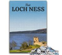 Puzzle per adolescenti 1000 puzzle Visita Loch Ness Aiuta il cervello ad allenarsi Giocattoli avvincenti per coltivare la pazienza Decorazione da parete (dimensioni 38x26cm)