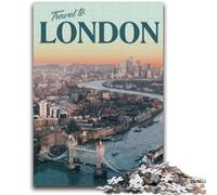 Puzzle per adolescenti 1000 puzzle Visita Londra Aiuta il cervello a esercitare Giocattoli avvincenti per coltivare la pazienza Adatto alle coppie (dimensioni 50x75cm)