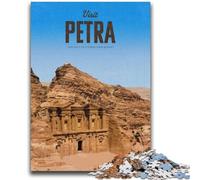 Puzzle per adolescenti 1000 puzzle Visita Petra Aiuta il cervello ad allenarsi Giocattoli avvincenti per coltivare la pazienza Adatto alle coppie (dimensioni 50x75cm)
