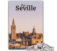 Puzzle per adolescenti 1000 puzzle Visita Siviglia Aiuta il cervello ad allenarsi Giocattoli avvincenti per coltivare la pazienza Adatto alle coppie (dimensioni 50x75cm)