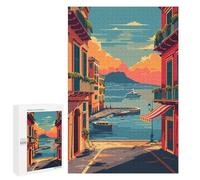 Puzzle per adolescenti 1000 pz Napoli Harbor Sunset Puzzle per adulti - Gioco manuale - Decorazione da parete - Difficile e stimolante 1000 pz