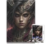 Puzzle per adolescenti 1000 ritratti di donne guerriere cornute, vacanze, giochi per famiglie, ottimo regalo per i giochi (dimensioni 38x26cm)