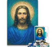 Puzzle per adolescenti 1000 ritratti di Gesù Cristo con aureola, ma un regalo di compleanno divertente e umoristico per bambini dai 14 anni in su, 50x75cm