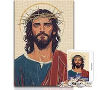 Puzzle per adolescenti 1000 ritratti di Gesù Cristo, gioco pratico per trascorrere il tempo in casa, regali di Babbo Natale segreto (dimensioni 38x26cm)