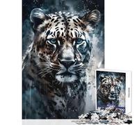 Puzzle per adolescenti 1000 ritratti di leopardo dipinti giocattoli per la decorazione della casa regalo di compleanno giochi rilassanti collezione di artisti belle arti dimensioni 38x26cm