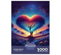 Puzzle Per Adolescenti 1000 Romantic Heart-Shaped Tree Puzzle Per Adulti Gioco Rompicapo Gara Di Velocità Manuale Per Compleanno, Natale 70x50cm/1000pcs