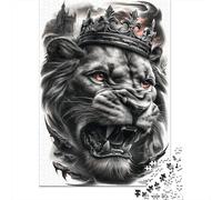 Puzzle Per Adolescenti 1000 Royal Lion King Art Print -1 Puzzle Per Adulti Giochi Per Famiglie Assemblaggio Di Modelli Aiuta L'esercizio Del Cervello 70x50cm/1000pcs