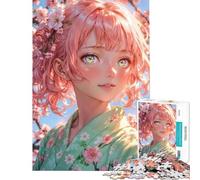 Puzzle per adolescenti 1000 Sakura Harmony︰ Ragazza anime con capelli rosa Difficile e stimolante Gioco rilassante Adatto a partire dai 14 anni (50x75cm)